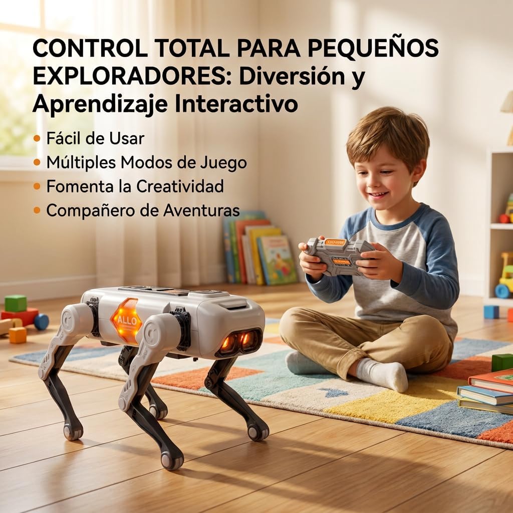 Robot Inteligente a Control Remoto para Niños – Robot Interactivo con Luces, Sonidos y Movimientos Programables | Juguete Educativo para Aprendizaje | Regalo para Niños y Niñas de 3 a 10 años.